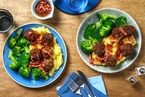 Meatballs in Bacon & Onion Gravy