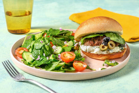 Burgers méditerranéens et tapenade d’olives