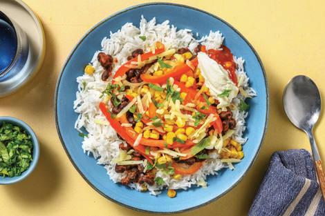 Spiced Black Bean & Veggie Fajita Bowl