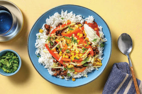Spiced Black Bean & Veggie Fajita Bowl