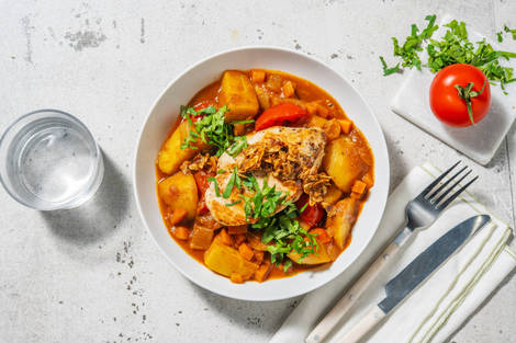 Kipfilet met zoete, kruidige groentestoof