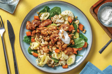 Easy Indian Chicken & Roast Veggie Medley