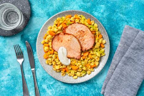 Nierstück mit karamellisiertem Suppengrün