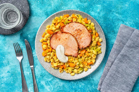 Nierstück mit karamellisiertem Suppengrün