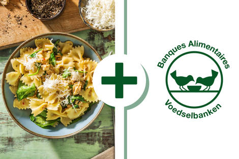 Farfalle crémeuses au poulet haché