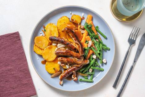 Nürnberger Würstchen in brauner Zwiebelsoße