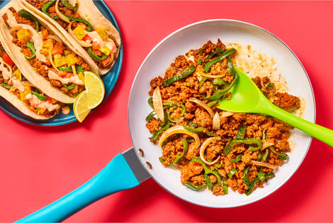 One-Pan Beef & Charred Pepper Tacos