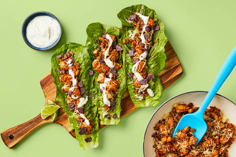 One-Pan Chicken Fajita Lettuce Wraps