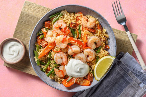 Paella! Spanischer Reis mit Argentinos und Garnelen