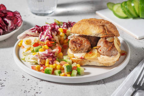 Broodje kipgehaktballen met Mexicaanse twist