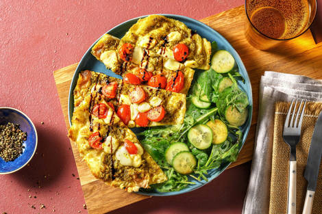 Pains plats façon caprese