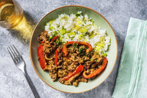 Paprika-Rinderhack-Pfanne