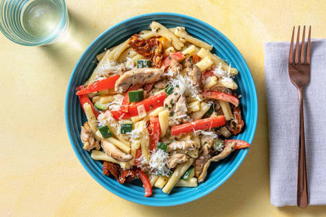 Pâtes fondantes au poulet