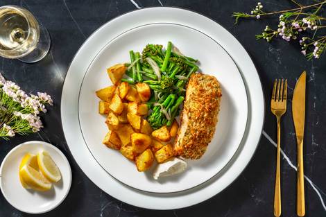 Pesto Crusted Salmon and Lemon Aioli