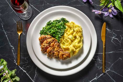 Pine Nut Crusted Lamb Steak