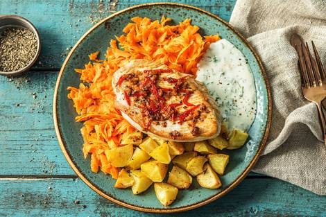 Piri-Piri-Putenbrust mit Kartoffelwürfeln,