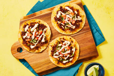 Plant-Based Protein & Cheese Tostadas