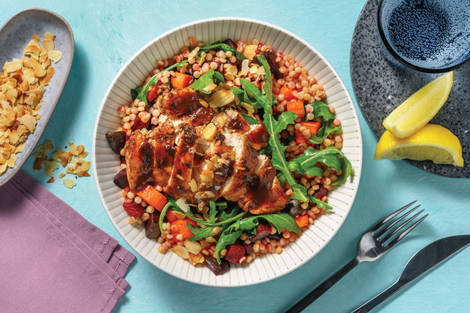 Plum-Glazed Chicken & Roast Veggie Couscous