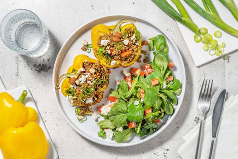 Gevulde paprika's met quinoa en feta