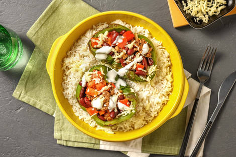 Gevulde paprika met chili con carne