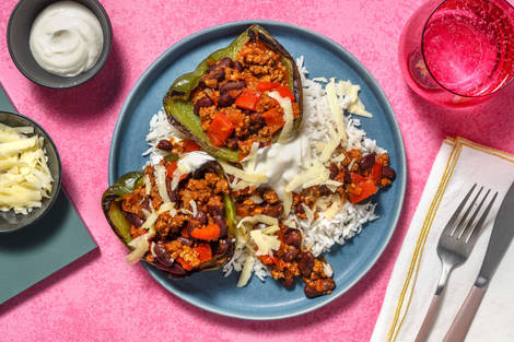 Gevulde paprika met chili con carne