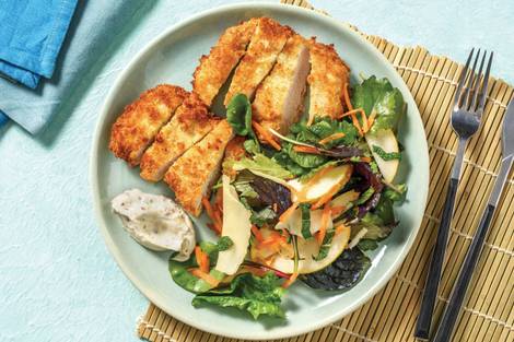 Pork Schnitzel & Pear-Parmesan Salad