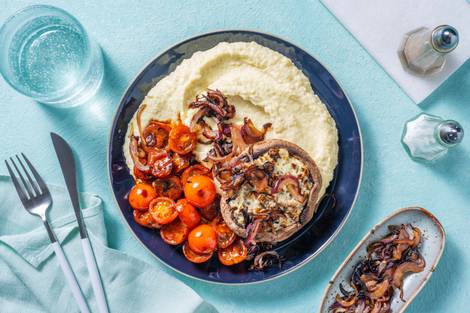 Gefüllter Portobello mit Blumenkohlpüree