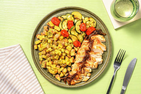 Poulet à l'italienne et oignons caramélisés au balsamique