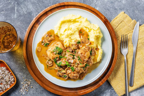 Braised Chicken and Mushrooms