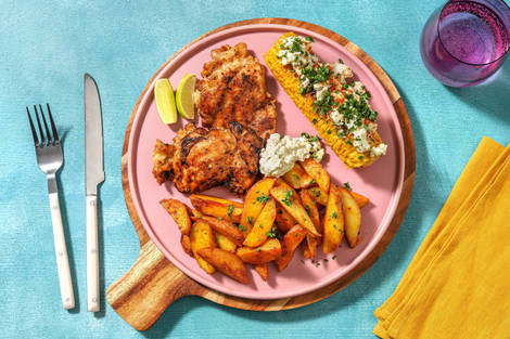 Grilled Chicken and Elotes