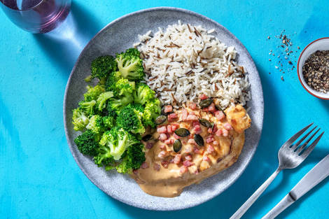 Poulet mit Honig-Senf-Sauce