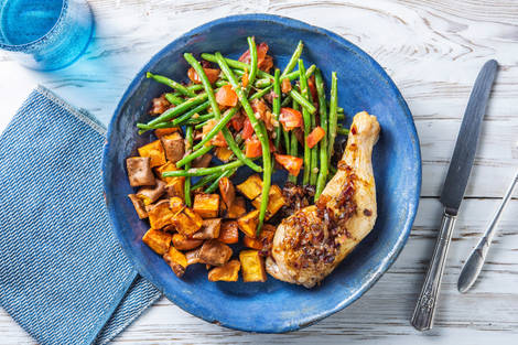 Pouletkeule mit Honig-Balsamico-Sauce