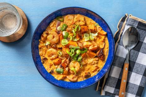 Prawn and Roasted Butternut Squash Dal
