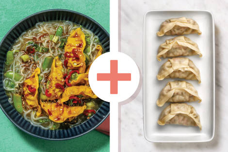 Double Prawn Wontons, Asian Greens & Pea Pod Soup