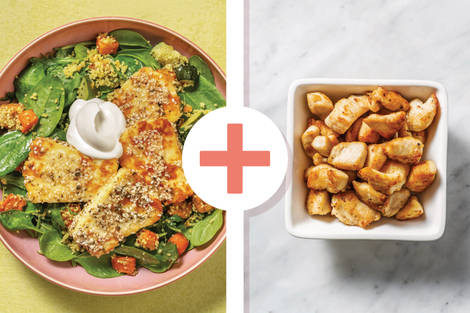 Honey-Sesame Herbed Haloumi & Chicken