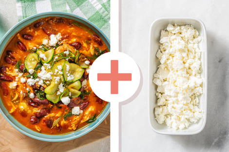 Quick Middle Eastern Chicken & Double Fetta Soup