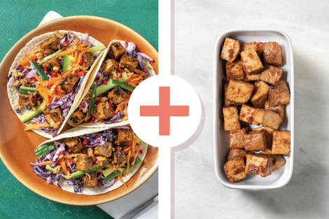 Double Katsu Glazed Tofu Tacos & Aioli Slaw