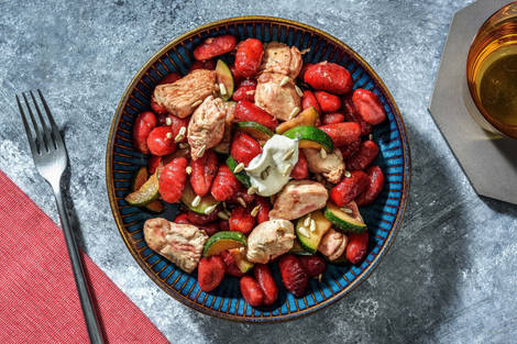 Randen-Gnocchi mit Pouletgeschnetzeltem