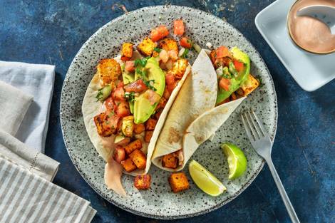 Rauchige Süsskartoffel-Hirtenkäse-Tacos