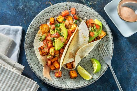 Rauchige Süßkartoffel-Hirtenkäse-Tacos