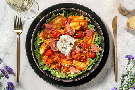 Antipasto pasta met coburgerham