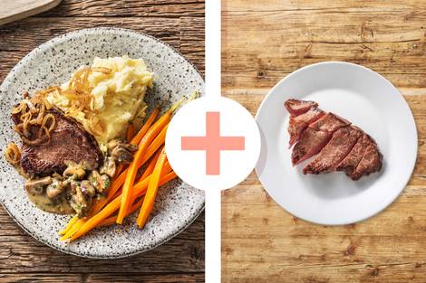 Rindersteaks mit Champignon-Senf-Soße