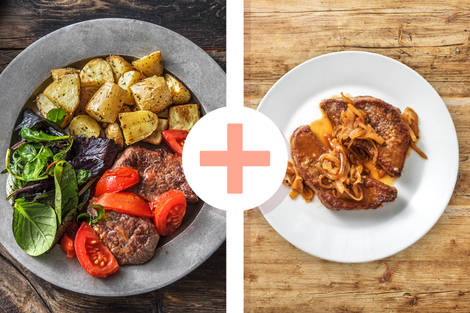 Rindersteak mit gedämpften Tomaten