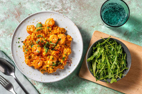 Tomatenrisotto met garnalen