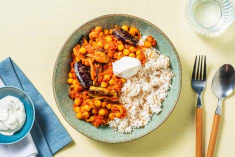 Roasted Aubergine and Chickpea Curry