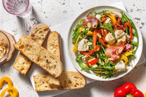 Roasted Pepper, Mozzarella and Serrano Ham Salad