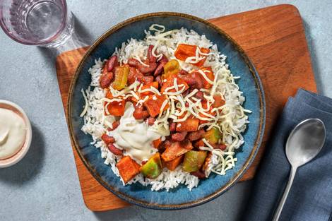 Roasted Sweet Potato and Kidney Bean Chilli