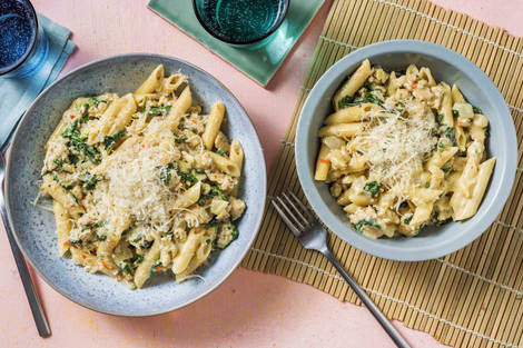 Conchiglie crémeuses au poulet haché