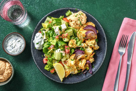 Röst-Blumenkohl mit Butterbohnen-Hummus