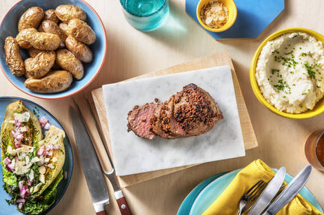 Runderlende met zelfgemaakte honing-mosterdsaus